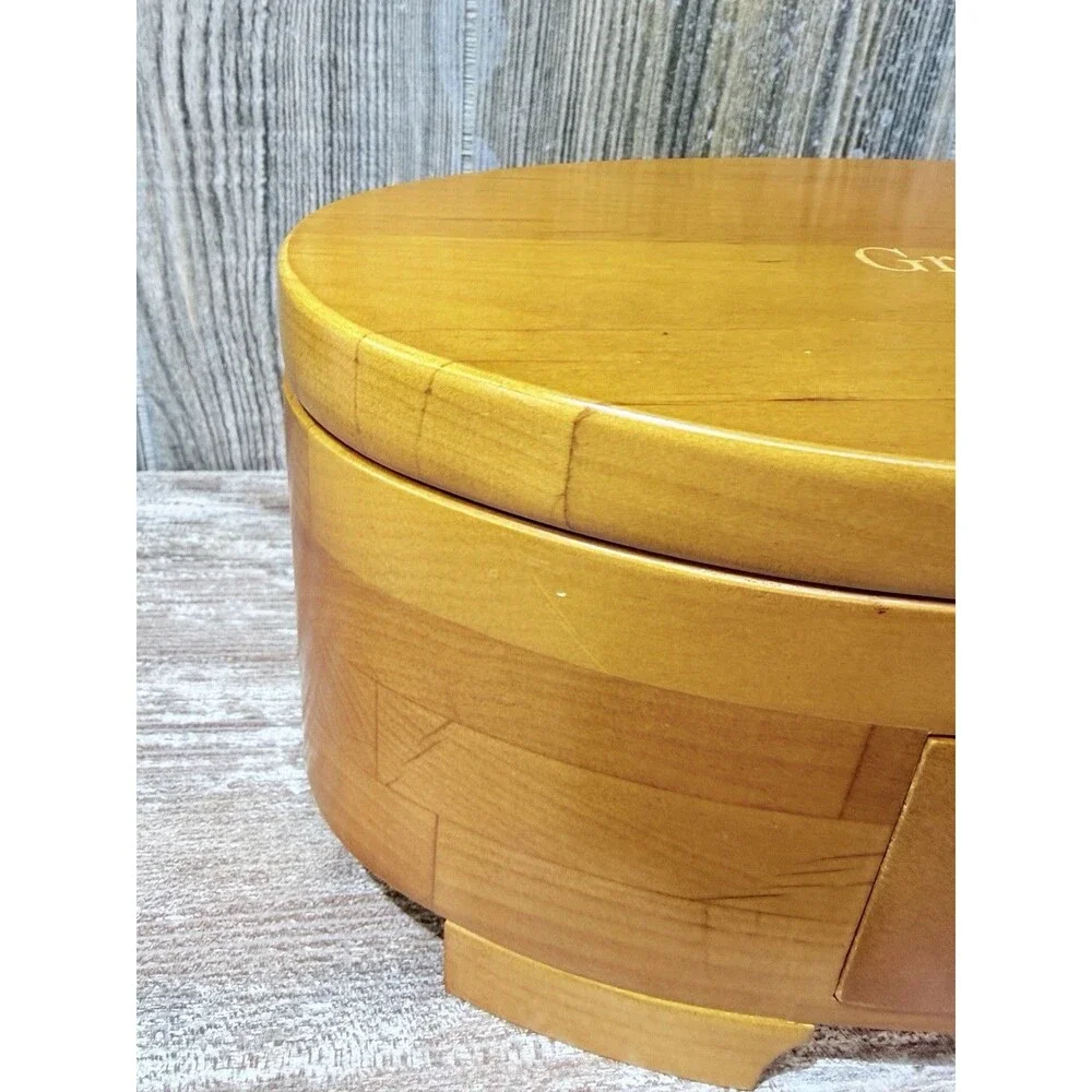 Levenger Ellipse, 4 Pen + 2 Ink Holder Oval Wooden Case, Vintage for Desk